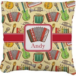 Vintage Musical Instruments Faux-Linen Throw Pillow 20" (Personalized)