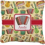 Vintage Musical Instruments Faux-Linen Throw Pillow 26" (Personalized)