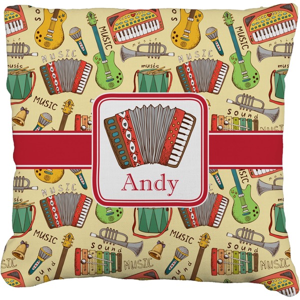 Custom Vintage Musical Instruments Faux-Linen Throw Pillow 26" (Personalized)