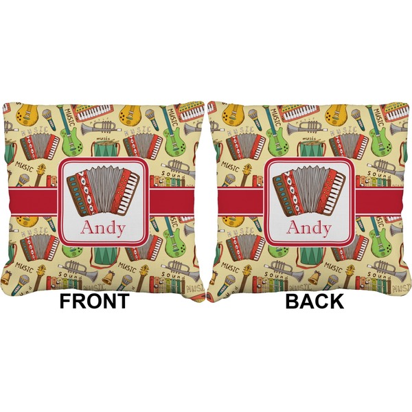 Vintage Musical Instruments Burlap Pillow Approval