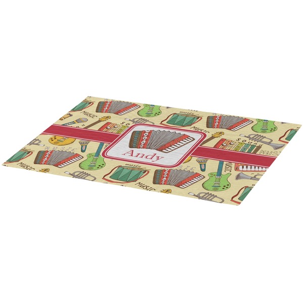 Vintage Musical Instruments Burlap Placemat (Angle View)
