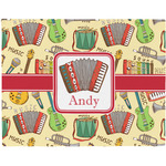 Vintage Musical Instruments Woven Fabric Placemat - Twill w/ Name or Text