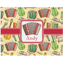 Vintage Musical Instruments Woven Fabric Placemat - Twill w/ Name or Text