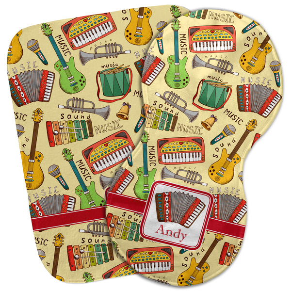 Custom Vintage Musical Instruments Burp Cloth (Personalized)