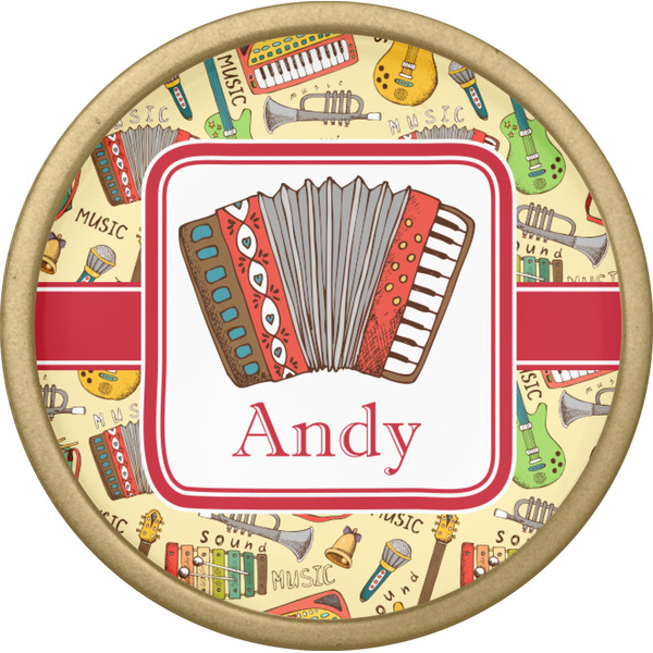 Vintage Musical Instruments Cabinet Knob - Gold - Front