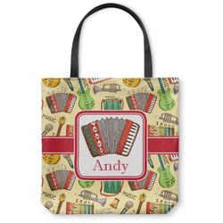 Vintage Musical Instruments Canvas Tote Bag - Medium - 16"x16" (Personalized)