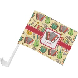 Vintage Musical Instruments Car Flag - Small w/ Name or Text