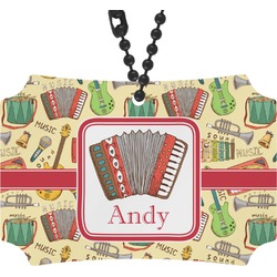 Vintage Musical Instruments Rear View Mirror Ornament (Personalized)