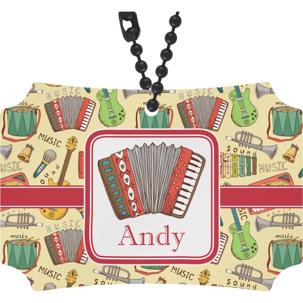 Custom Vintage Musical Instruments Rear View Mirror Ornament (Personalized)