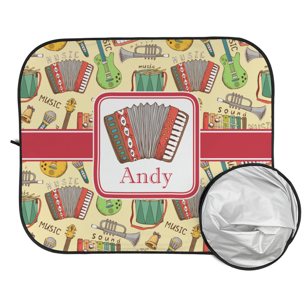 Vintage Musical Instruments Car Sun Shades - FOLDED & UNFOLDED