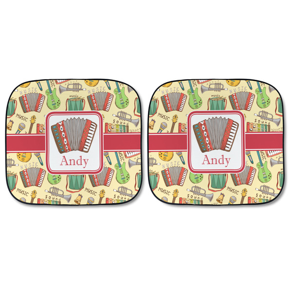 Vintage Musical Instruments Car Sun Shades - FRONT