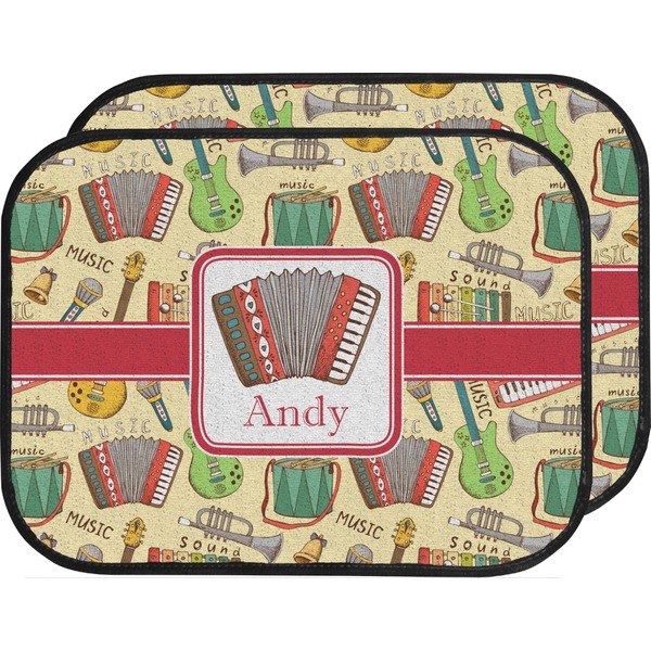 Custom Vintage Musical Instruments Car Floor Mats (Back Seat) (Personalized)