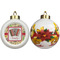 Vintage Musical Instruments Ceramic Christmas Ornament - Poinsettias (APPROVAL)