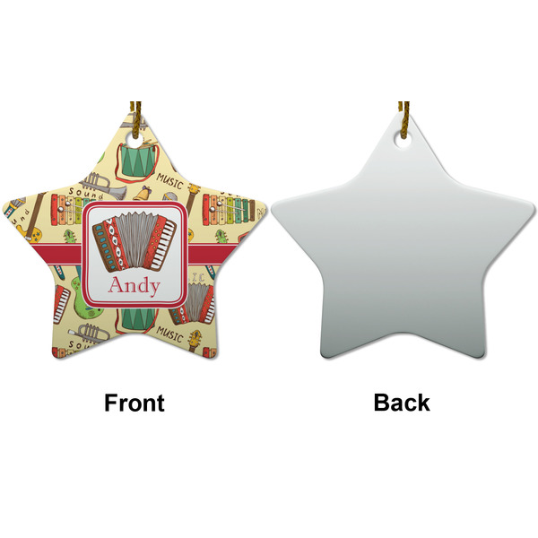 Vintage Musical Instruments Ceramic Flat Ornament - Star Front & Back (APPROVAL)