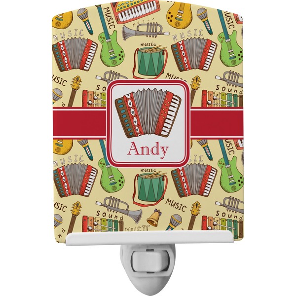 Custom Vintage Musical Instruments Ceramic Night Light (Personalized)