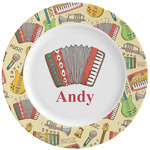 Vintage Musical Instruments Ceramic Dinner Plates (Set of 4) (Personalized)