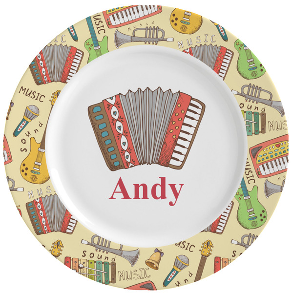 Custom Vintage Musical Instruments Ceramic Dinner Plates (Set of 4) (Personalized)
