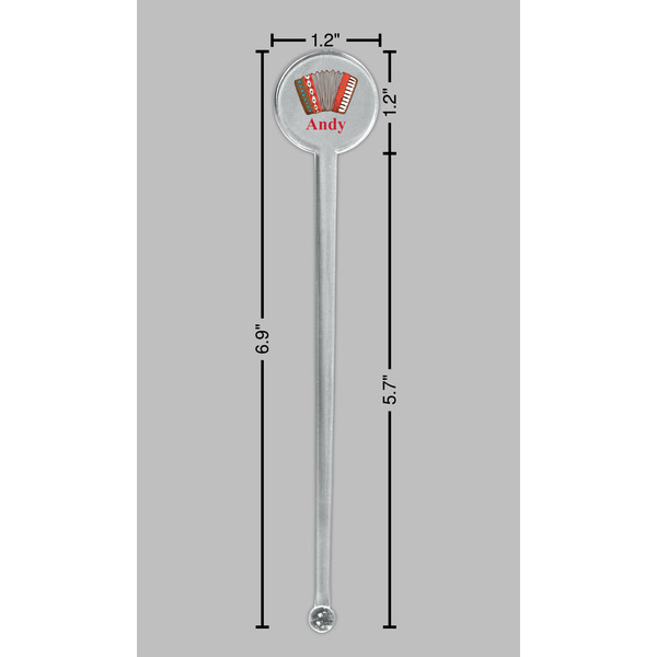 Vintage Musical Instruments Clear Plastic 7" Stir Stick - Round - Dimensions