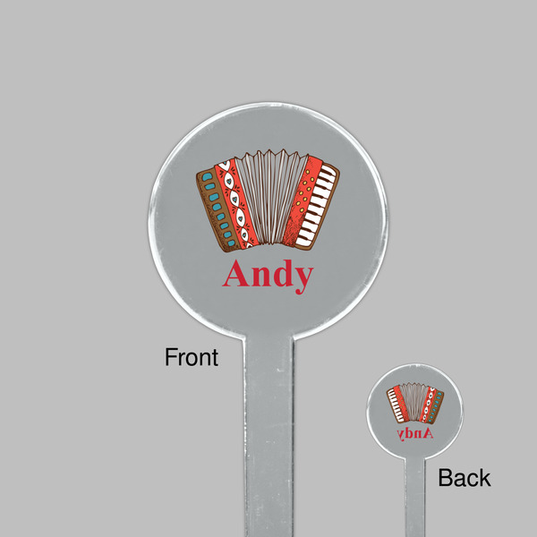 Vintage Musical Instruments Clear Plastic 7" Stir Stick - Round - Front & Back