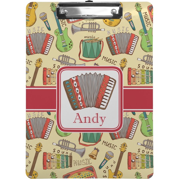 Custom Vintage Musical Instruments Clipboard (Letter Size) (Personalized)