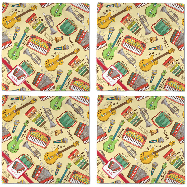 Vintage Musical Instruments Cloth Napkins - Personalized Dinner (APPROVAL) Set of 4