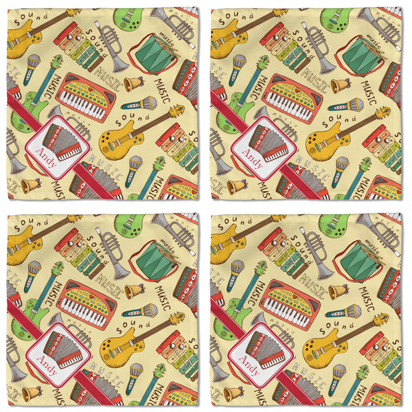Vintage Musical Instruments Cloth Napkins - Personalized Lunch (APPROVAL) Set of 4