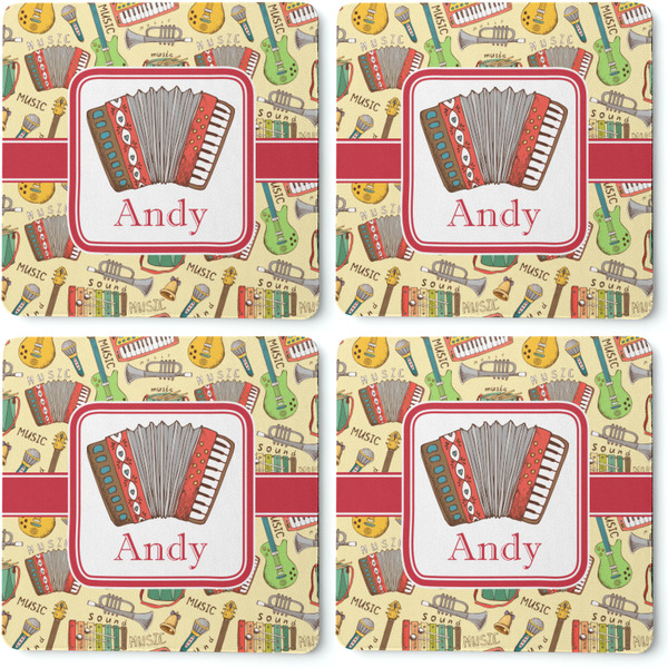 Vintage Musical Instruments Coaster Rubber Back - Apvl