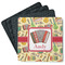 Vintage Musical Instruments Square Rubber Backed Coasters - Set of 4 (Personalized)
