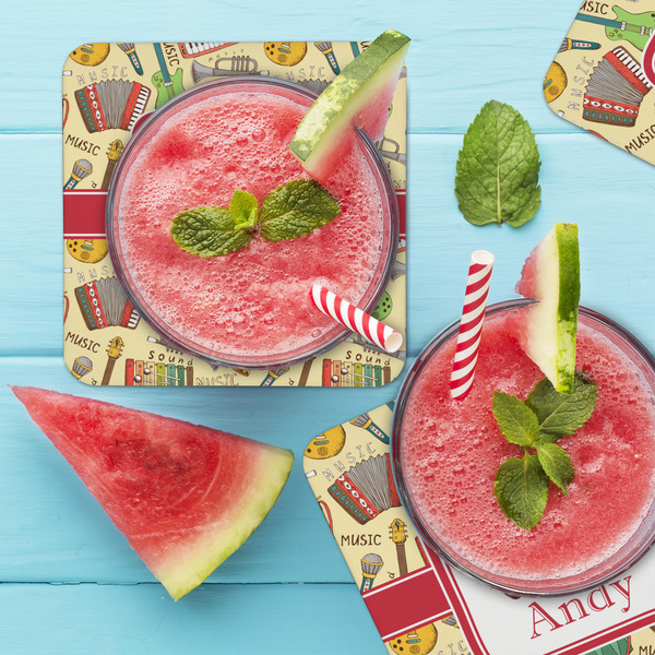 Vintage Musical Instruments Coaster Set - LIFESTYLE