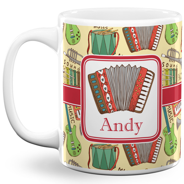Custom Vintage Musical Instruments 11 Oz Coffee Mug - White (Personalized)