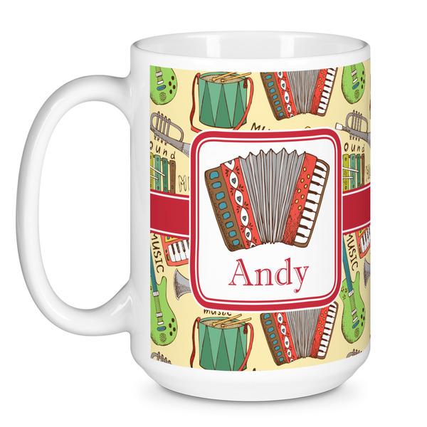 Vintage Musical Instruments Coffee Mug - 15 oz - White