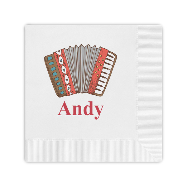 Custom Vintage Musical Instruments Coined Cocktail Napkins (Personalized)