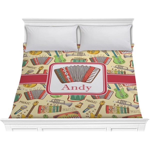 Custom Vintage Musical Instruments Comforter - King (Personalized)