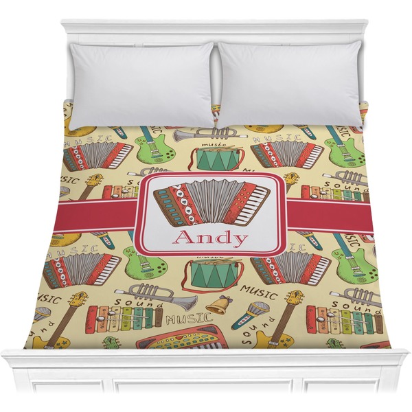 Custom Vintage Musical Instruments Comforter - Full / Queen (Personalized)