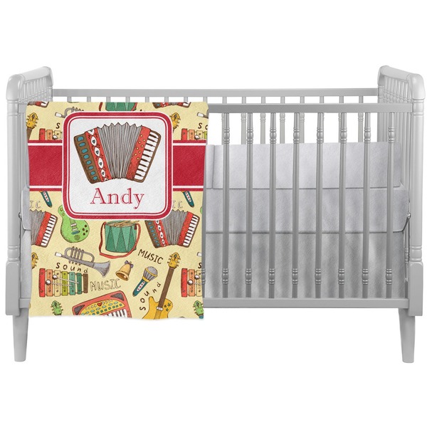 Custom Vintage Musical Instruments Crib Comforter / Quilt (Personalized)