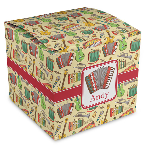 Custom Vintage Musical Instruments Cube Favor Gift Boxes (Personalized)