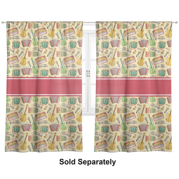 Vintage Musical Instruments Curtains