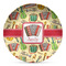 Vintage Musical Instruments Microwave Safe Plastic Plate - Composite Polymer (Personalized)