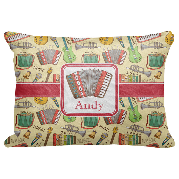 Custom Vintage Musical Instruments Decorative Baby Pillowcase - 16"x12" w/ Name or Text