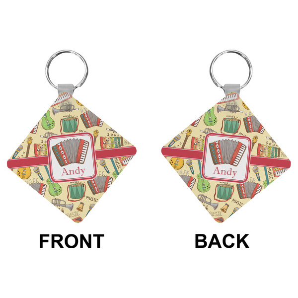 Vintage Musical Instruments Diamond Keychain (Front + Back)