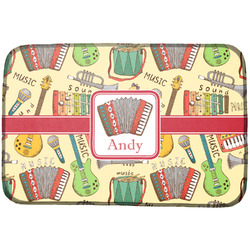 Vintage Musical Instruments Dish Drying Mat w/ Name or Text