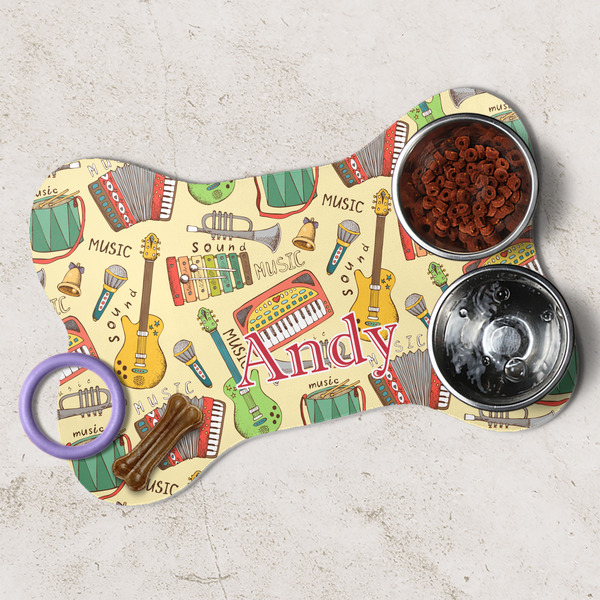 Vintage Musical Instruments Dog Bone Shaped Mat Lifestyle
