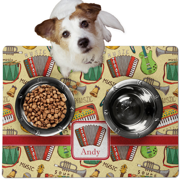 Vintage Musical Instruments Dog Food Mat - Medium LIFESTYLE