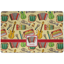 Vintage Musical Instruments Dog Food Mat w/ Name or Text