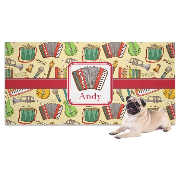 Custom Vintage Musical Instruments Dog Towel (Personalized)
