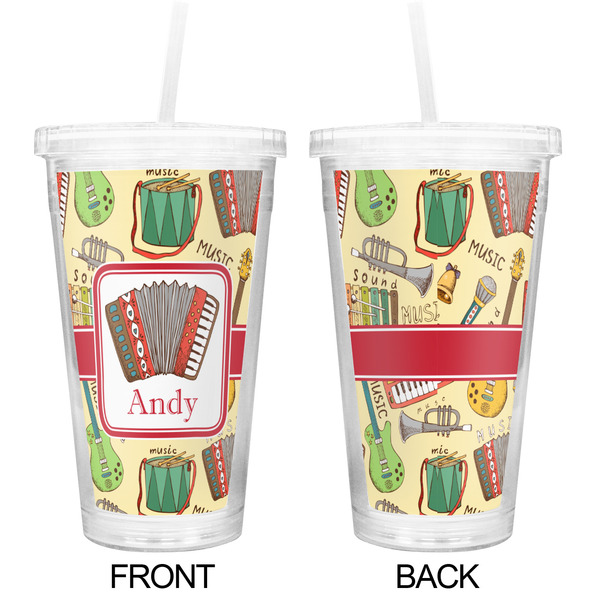 Vintage Musical Instruments Double Wall Tumbler with Straw - Approval