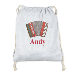 Vintage Musical Instruments Drawstring Backpack - Sweatshirt Fleece - Single Sided (Personalized)