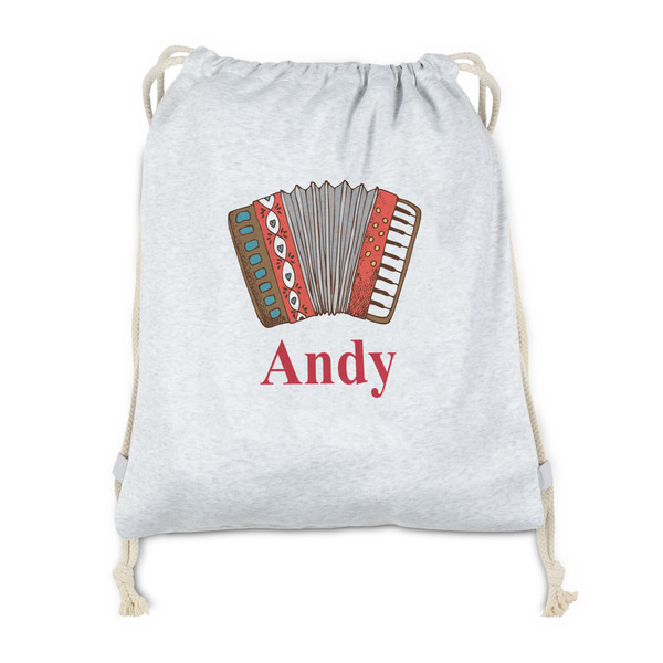 Custom Vintage Musical Instruments Drawstring Backpack - Sweatshirt Fleece - Single Sided (Personalized)