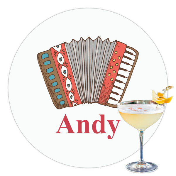 Custom Vintage Musical Instruments Printed Drink Topper - 3.5" (Personalized)