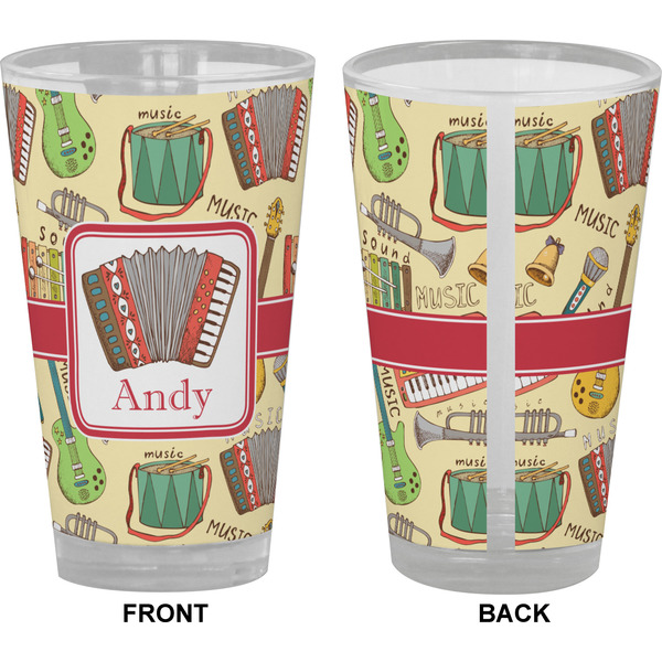 Vintage Musical Instruments Pint Glass - Full Color - Front & Back Views
